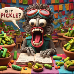 MONSTER GOBBLING PICKLES LIKE A GLUTTONOUS BEAST
