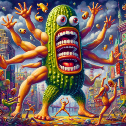 PICKLE MONSTER TEARING CITIES APART WITH ARMS